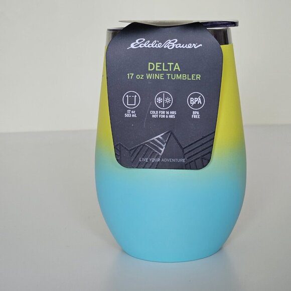 Eddie Bauer Delta Wine Tumbler Stainless Steel 17oz 503ml Hot 6 Cold 16 Hrs Lid - Picture 4 of 9